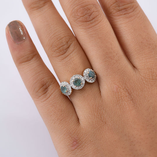 Luxuriant - AAA Alexandrit, Lab Grown Diamant Ring 585 Gold (Größe 18.00) ca. 1.20 ct