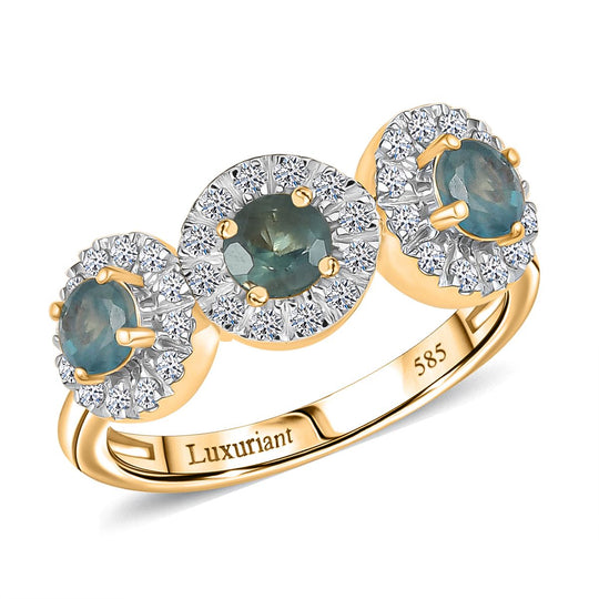 Luxuriant - AAA Alexandrit, Lab Grown Diamant Ring 585 Gold (Größe 18.00) ca. 1.20 ct