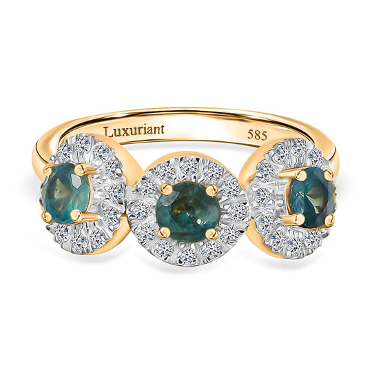 Luxuriant - AAA Alexandrit, Lab Grown Diamant Ring 585 Gold (Größe 18.00) ca. 1.20 ct