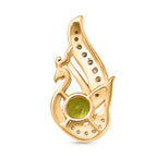 Peridot, Weißer Zirkon Anhänger 925 Silber vergoldet ca. 0.72 ct