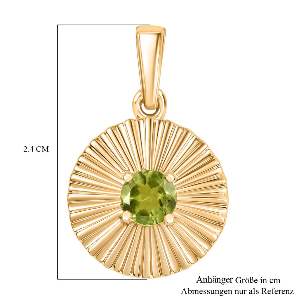 Natürlicher Peridot Anhänger, 925 Silber vergoldet ca. 0,54 ct.