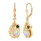 D’joy AA Natürlicher, äthiopischer Welo Opal, Natürlicher Chromdiopsid Ohrringe 925 Silber vergoldet ca. 1,35 ct.