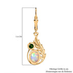 D’joy AA Natürlicher, äthiopischer Welo Opal, Natürlicher Chromdiopsid Ohrringe 925 Silber vergoldet ca. 1,35 ct.