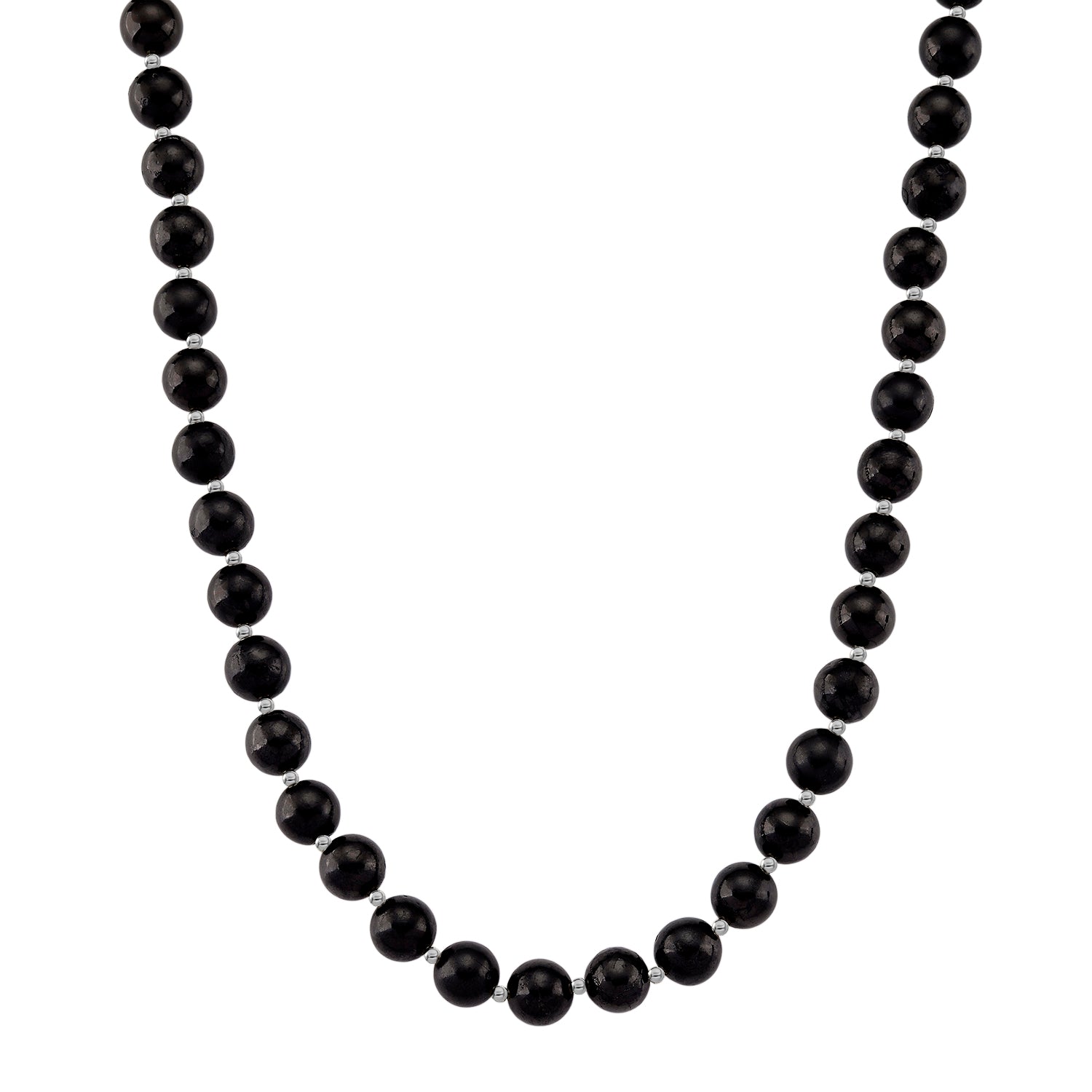 Shungit Halskette ca. 50 cm 925 Silber rhodiniert ca. 412.50 ct