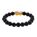 Shungit Armband, flexibel, 925 Silber vergoldet ca. 125.00 ct