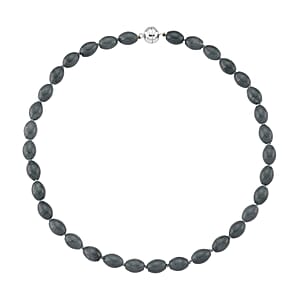 EXTREM SELTEN Natürlicher Olmek Jadeit Typ A Halskette ca. 50 cm 925 Silber Rhodiniert ca. 350.00 ct