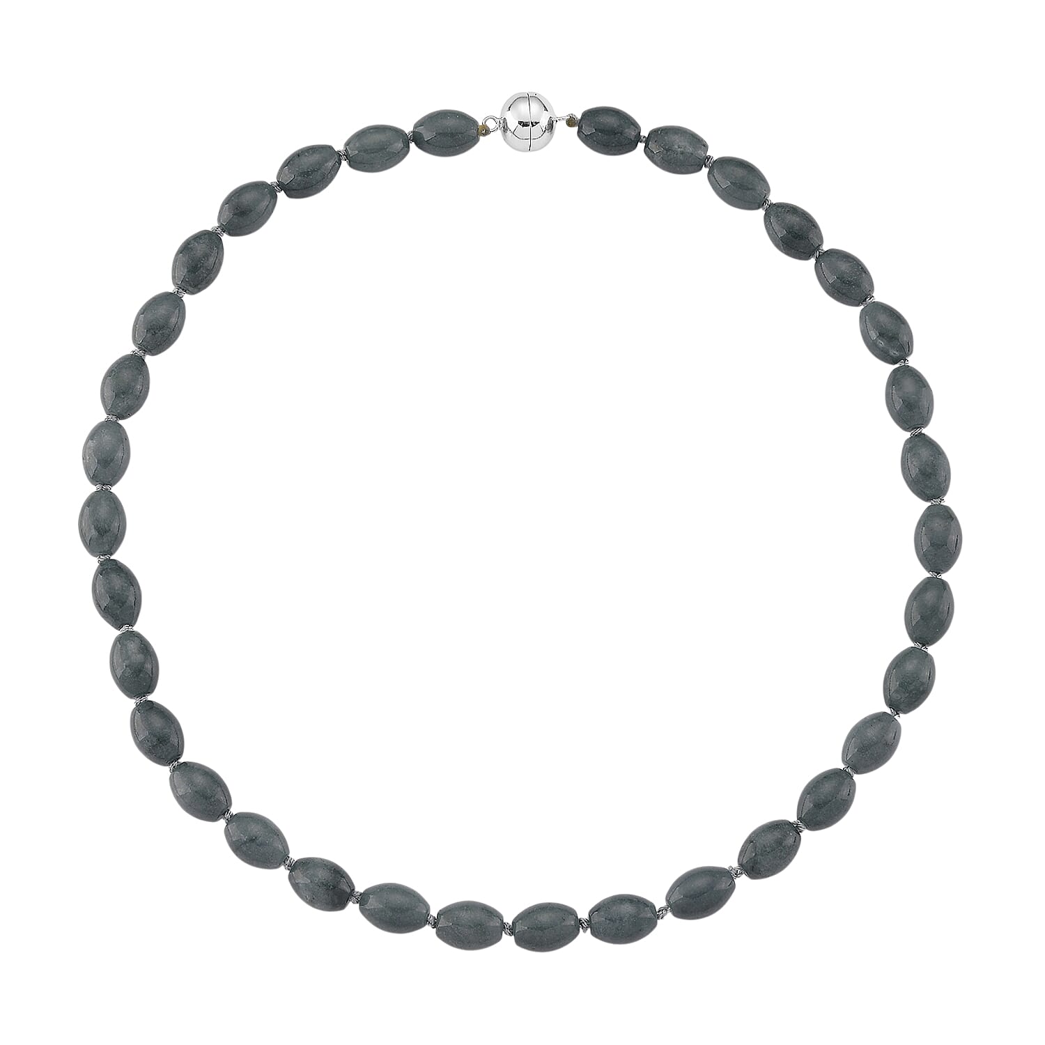 Natürlicher Olmek Jadeit Halskette ca. 50 cm 925 Silber Rhodiniert ca. 350,00 ct.