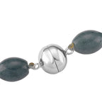 Natürlicher Olmek Jadeit Halskette ca. 50 cm 925 Silber Rhodiniert ca. 350,00 ct.