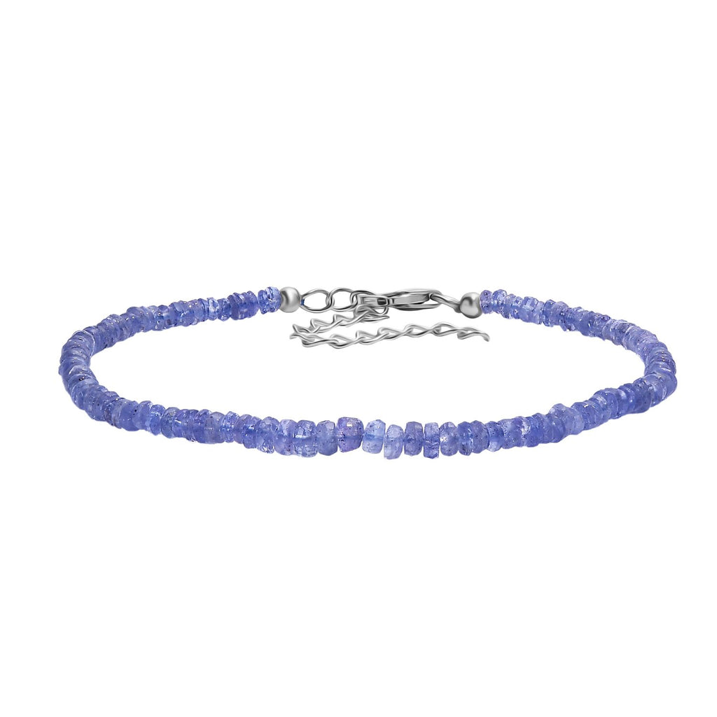 Tansanit Armband ca. 19 cm + 5 cm Extender, 925 Silber rhodiniert ca. 20,00 ct.