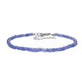 Tansanit Armband ca. 19 cm + 5 cm Extender, 925 Silber rhodiniert ca. 20,00 ct.