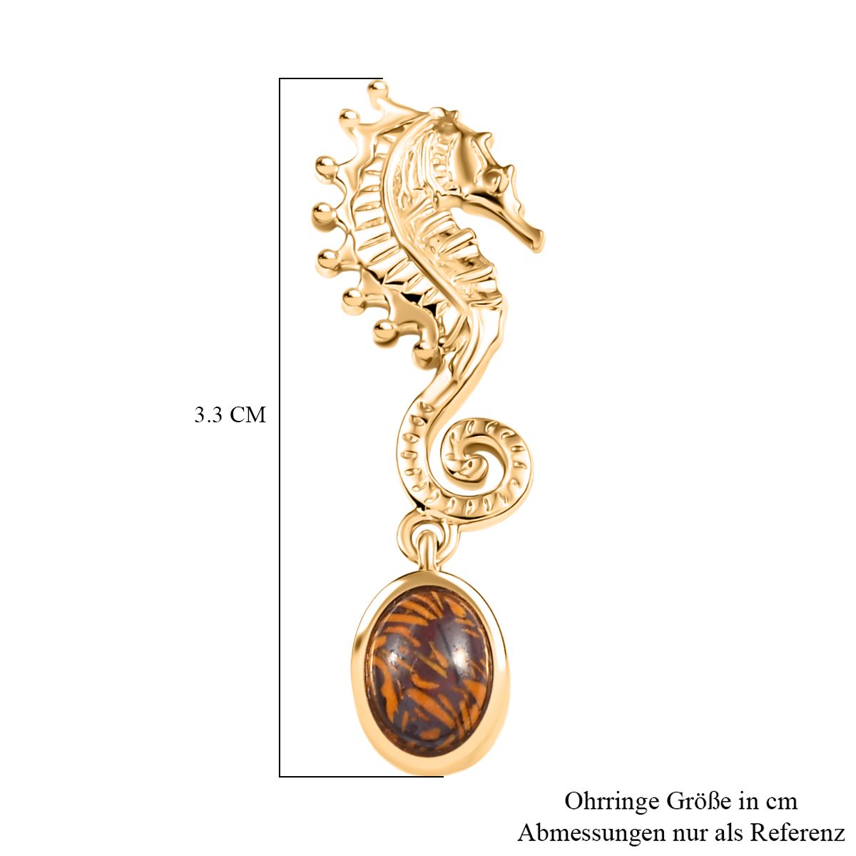 EVER TRUE - Skript Stein Ohrringe, Nickelfreies Messing goldfarben, ca. 1.64 ct