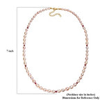 Premium Pfirsich-Süßwasser Perle, Rubellit Halskette ca. 45 cm 925 Silber 750 Gelbgold vermeil 170.70 ct