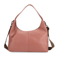 Echtleder-Hobo-Tasche mit abnehmbarem Schulterriemen, 41x10x35cm, Altrosa