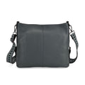 Leder-Crossbody-Tasche mit 3 Tragevarianten, 32x12x25 cm, Blau