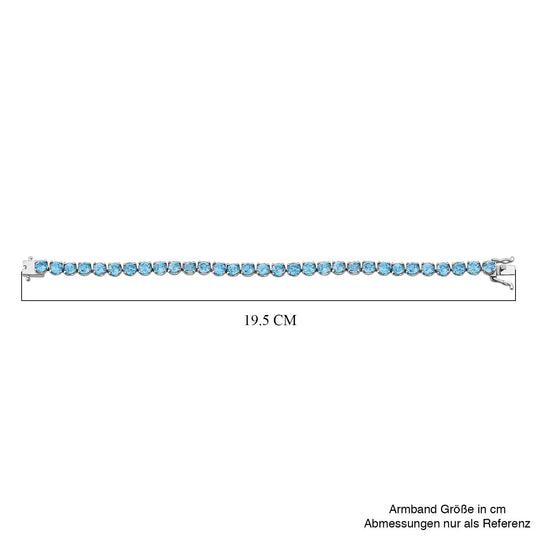 AA Blauer Zirkon Armband ca. 20 cm 925 Silber rhodiniert ca. 26.37 ct