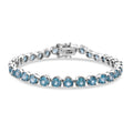 AA Blauer Zirkon Armband ca. 20 cm 925 Silber rhodiniert ca. 26.37 ct