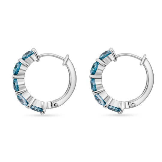 AA Blauer Zirkon Ohrringe 925 Silber rhodiniert ca. 8,29 ct.