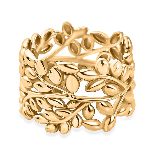 Designer Inspirierter- Blatt Ring, Rosegoldfarben (Größe 19.00) ca. 5,62g