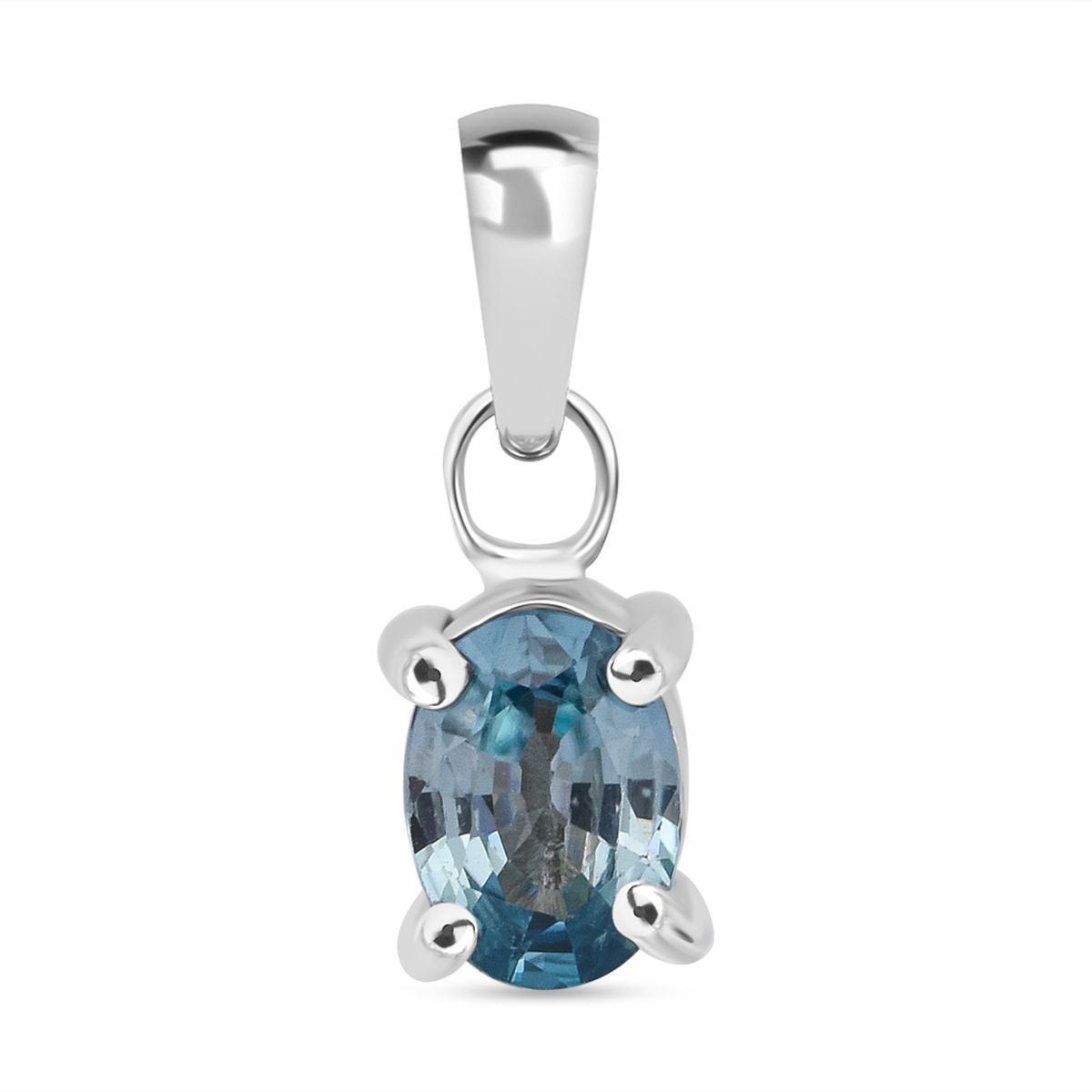 AA Blauer Zirkon Anhänger 925 Silber rhodiniert ca. 1,19 ct.