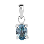 AA Blauer Zirkon Anhänger 925 Silber rhodiniert ca. 1,19 ct.