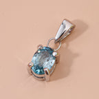 AA Blauer Zirkon Anhänger 925 Silber rhodiniert ca. 1,19 ct.