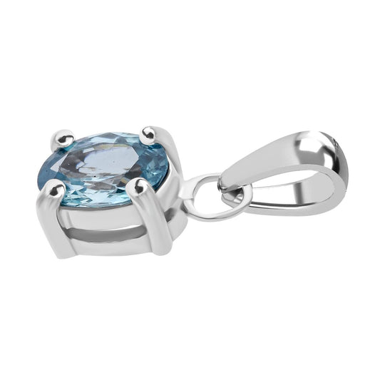 AA Blauer Zirkon Anhänger 925 Silber rhodiniert ca. 1,19 ct.