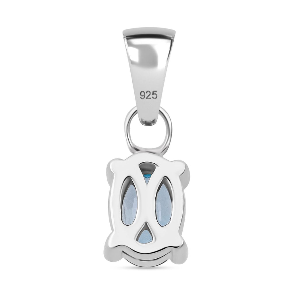 AA Blauer Zirkon Anhänger 925 Silber rhodiniert ca. 1,19 ct.