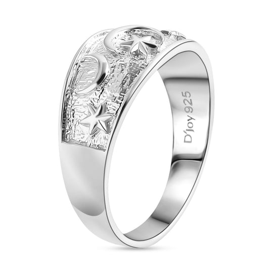 Royal Bali - 925 Silber Stern-Mond Ring (Größe 16.00) ca. 5,30g
