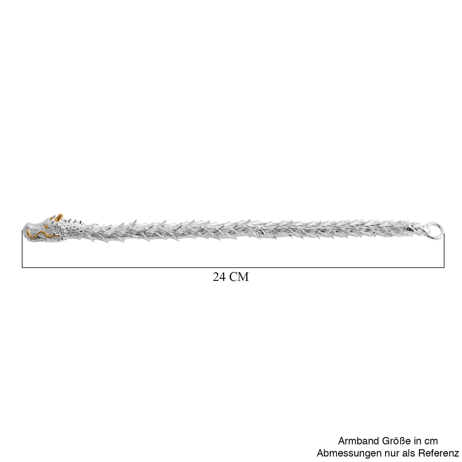 Royal Bali - Drachen Armband ca. 19 cm, 925 Silber 916 Gelbgold Vermeil ca. 44,17g