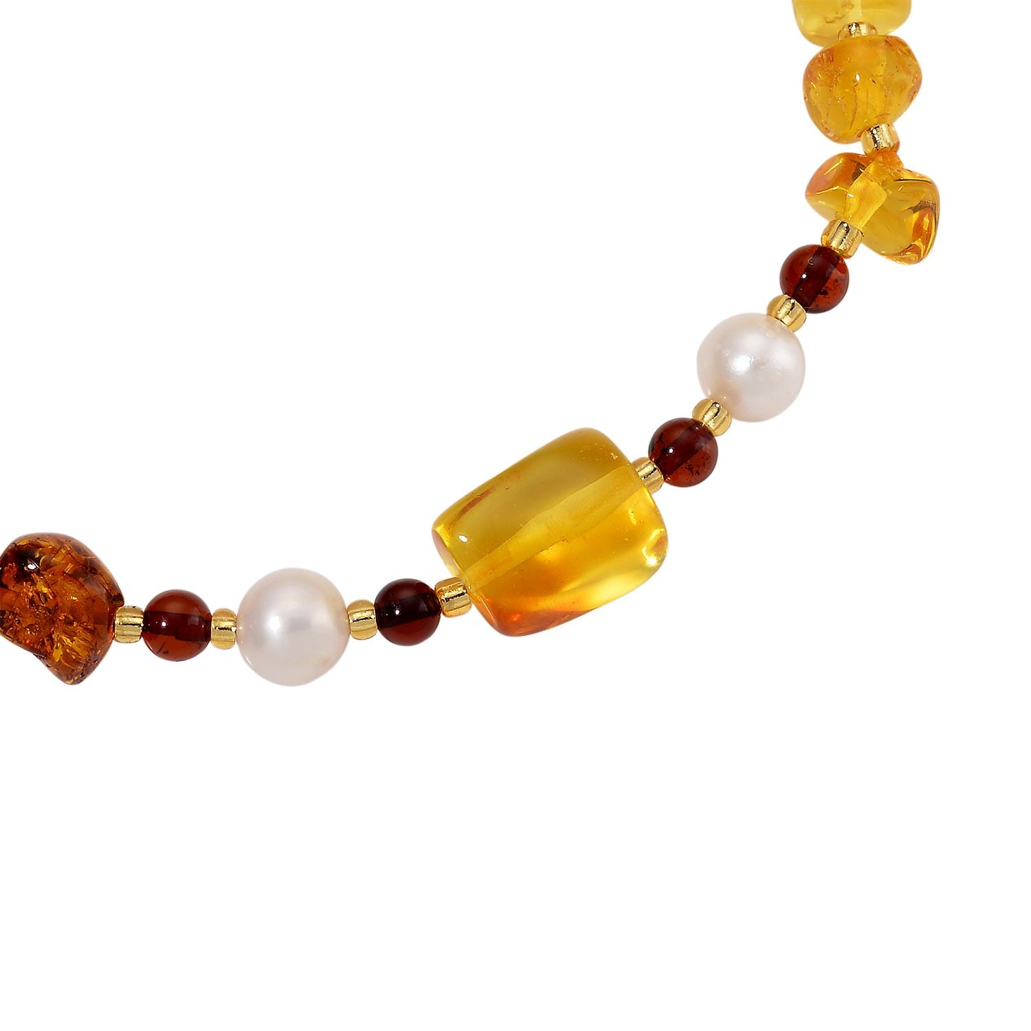 Weiße Süßwasser Perle (7 mm), Bernstein Armband, Flexibel