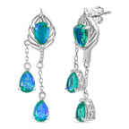 D joy Pfau Quarz Triplette Ohrringe 925 Silber rhodiniert ca. 7,88 ct.