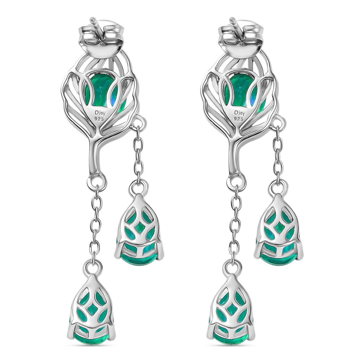 D joy Pfau Quarz Triplette Ohrringe 925 Silber rhodiniert ca. 7,88 ct.