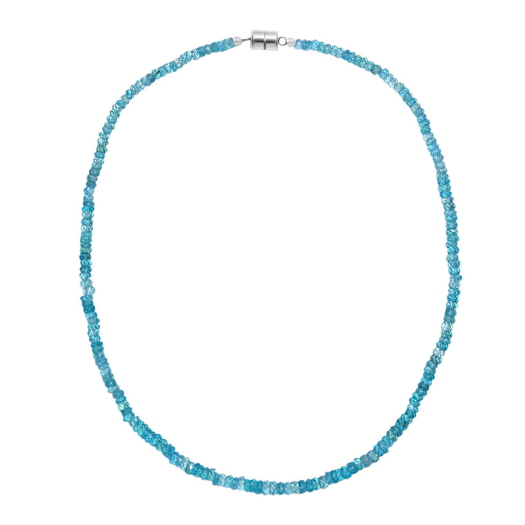 Betroka Blauer Apatit Halskette ca. 45 cm 925 Silber rhodiniert ca. 85.00 ct