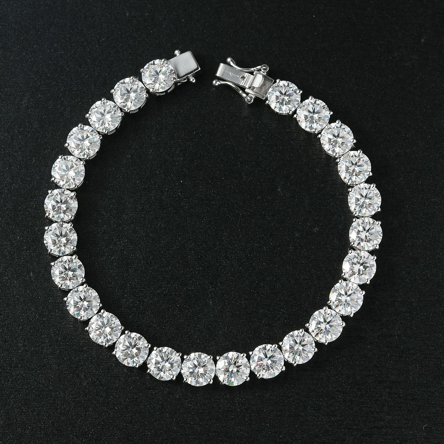 Moissanit Armband ca. 19 cm 925 Silber rhodiniert ca. 29.53 ct