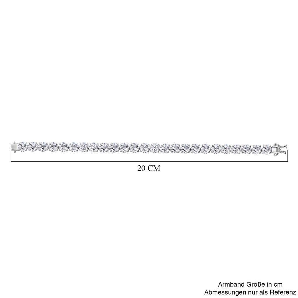 Moissanit Armband ca. 19 cm 925 Silber rhodiniert ca. 29.53 ct