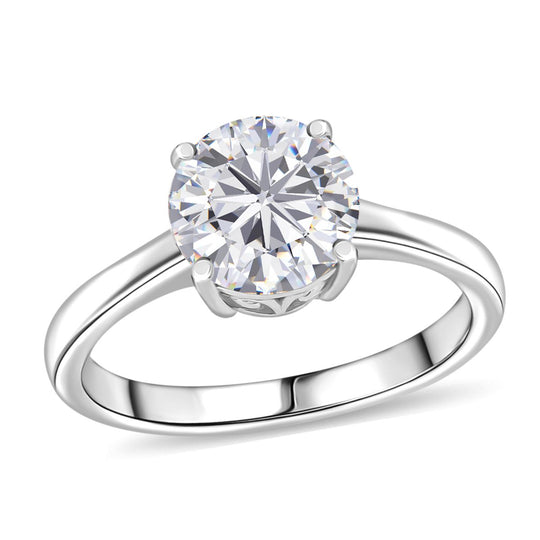 D’joy Moissanit Ring 925 Silber rhodiniert (Größe 21.00) ca. 1,80 ct