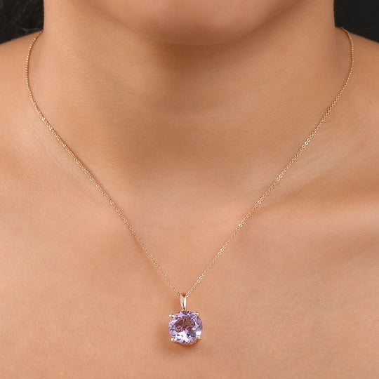 D’joy AA Prasiolith, Weißer Zirkon Anhänger 925 Silber 750 Gelb Vergoldet ca. 6.16 ct