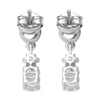 D joy AAA Premium Malagasy Mondstein, Weißer Zirkon Celestial Echoes Ohrringe 925 Silber Zweifarbige Beschichtung ca. 0.76 ct