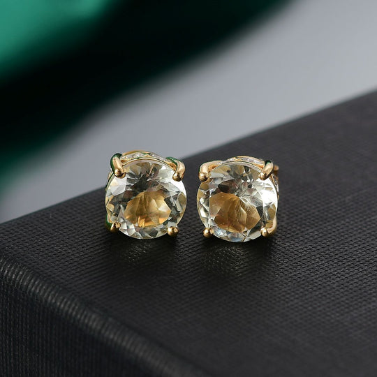 D’joy AA Rose De France Amethyst, Weißer Zirkon Ohrringe 925 Silber 750 rosévergoldet ca. 5.10 ct