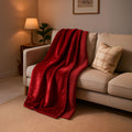 Doppellagige wasserdichte Decke aus Flanell und Sherpa, 150x200cm, Rot