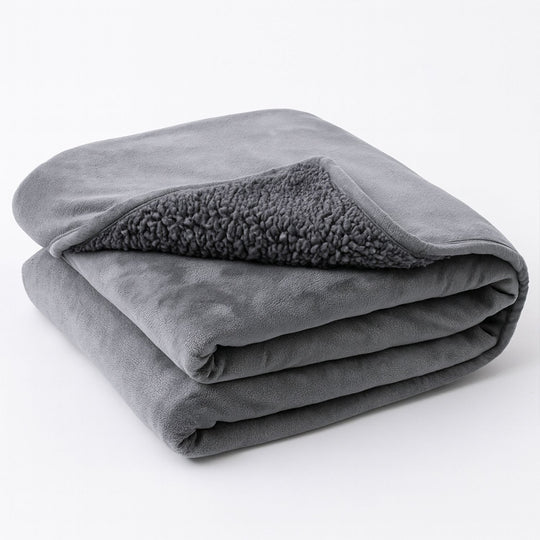 Doppellagige wasserdichte Decke aus Flanell und Sherpa, 150x200 cm, Pink