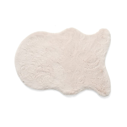 LIVMORE - 2200 GSM Kunstfell-Teppich mit Schaumstoffbasis, Fischform, 60x90 cm, Silbergrau