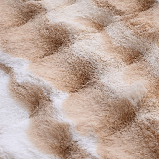 Bubble Kunstfell Teppich, rund, mit Schaumstoffrücken, 120 cm Durchmesser, Braun