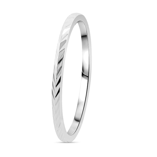 Chevron Design Ring, 925 Silber (Größe 18.00)