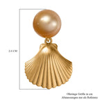 D'Joy AA Goldene Südsee Perle (8-10 mm) Ohrringe 925 Silber 750 Gelbgold Vermeil