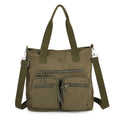 Crossbody-Schultertasche mit Mehrfachfächern, 31x30x14 cm, Grün
