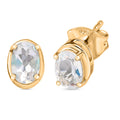 D joy AAA Premium Malagasy Mondstein Star Glimmer Ohrringe, 925 Silber 750 Gelb Vergoldet ca. 0.90 ct