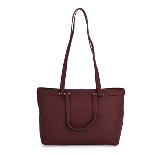 Leder-Shopper mit Doppelhenkel, 30x12x23 cm, Schwarz