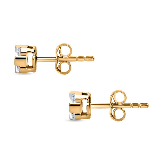 LUXURIANT DIAMOND - Lab Grown Diamant SI-GH Ohrringe 925 Silber 750 Gelbgold Vermeil ca. 0.50 ct