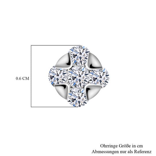 LUXURIANT DIAMOND - Lab Grown Diamant SI-GH Ohrringe 925 Silber 750 Gelbgold Vermeil ca. 0.50 ct